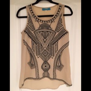 Embroidered Sheer Tank Top